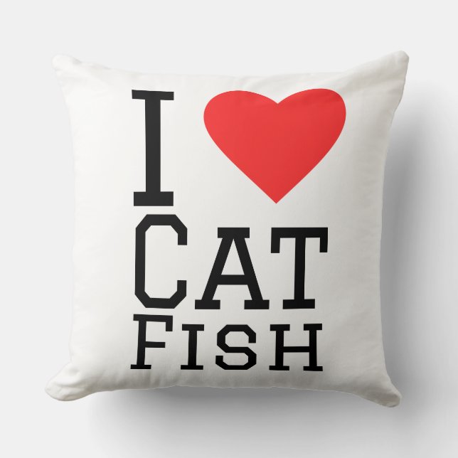 Ich liebe Katzenfische Kissen (Vorderseite)