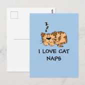 Ich liebe Katzennicker T-Shirt Postkarte (Vorne/Hinten)