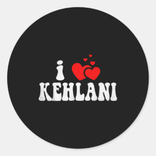 Ich liebe Kehlani Lustiger Valentinstag Herz Liebe Runder Aufkleber