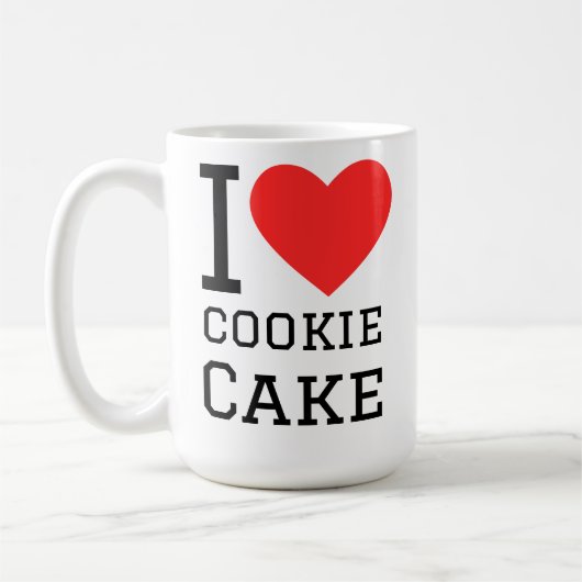 Ich liebe Keks-Kuchen Kaffeetasse (Links)