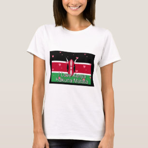 Ich liebe Kenia Hakuna Matata   Herzliches Erbe Ar T-Shirt