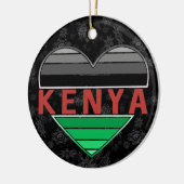Ich Liebe Kenia, Kenianer T - Shirt für Herz Keramik Ornament (Links)