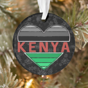 Ich Liebe Kenia, Kenianer T - Shirt für Herz Ornament