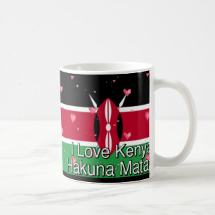 Ich liebe Kenia und "Hakuna Matata" Kunstprint Kaffeetasse