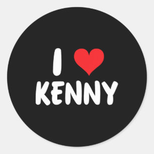 Ich liebe Kenny - Herz - Name Runder Aufkleber