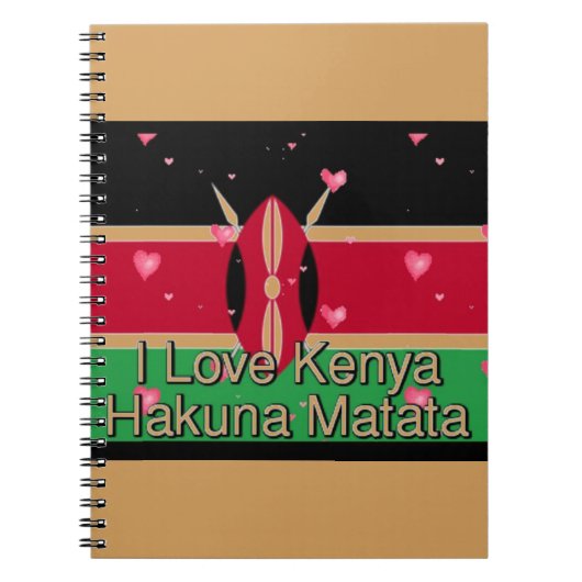 Ich Liebe! Kenya Hakuna Matata Notizblock (Vorderseite)