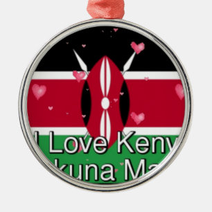 Ich Liebe! Kenya Hakuna Matata Ornament Aus Metall