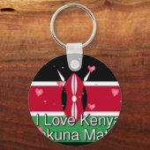 Ich Liebe! Kenya Hakuna Matata Schlüsselanhänger (Vorderseite)