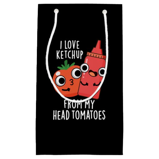 Ich Liebe Ketchup von meinem Kopf Tomaten Dark BG Kleine Geschenktüte (Vorderseite)