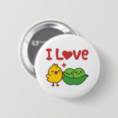Ich liebe Kichererbsen Hummus Kawaii Button (Vorne & Hinten)