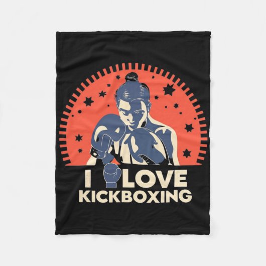 Ich liebe Kickboxen Boxen Liebe Kickboxer Kickboxe Fleecedecke (Vorderseite)