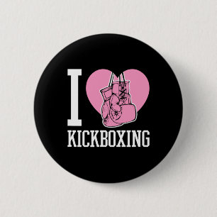 Ich liebe Kickboxen Herz Lustig Süße Boxen Martial Button