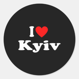 Ich liebe Kiew Stadt Ukraine Clic Runder Aufkleber