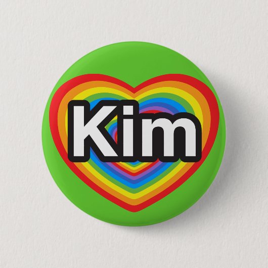 Ich Liebe Kim. Ich Liebe dir Kim. Herz Button (Vorderseite)
