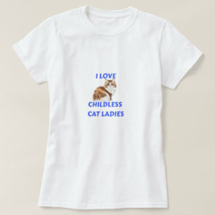 Ich liebe kinderlose Katzen-Damen T-Shirt