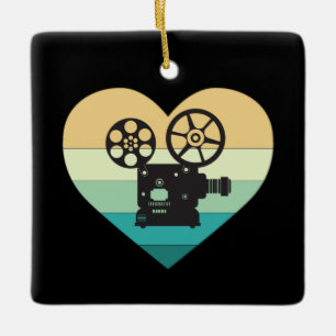 Ich liebe Kino Retro Filmprojektor Keramikornament