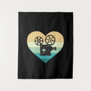Ich liebe Kino Retro Filmprojektor Wandteppich