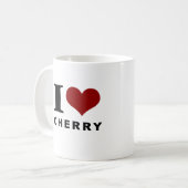 Ich Liebe Kirsche. Cherry Liebhaber Kaffeetasse (Vorderseite Links)