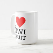 Ich liebe Kiwi-Frucht Kaffeetasse (Vorderseite Links)