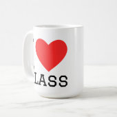 Ich liebe Klasse Kaffeetasse (Vorderseite Links)