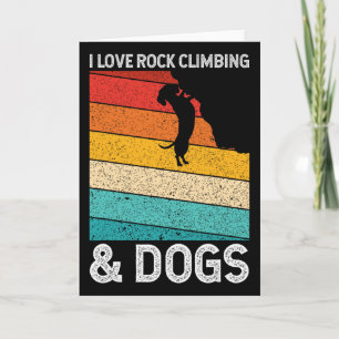 Ich liebe Klettersteigen und Hunde Süßer Welpe Hun Karte