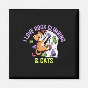 Ich liebe Klettersteigen und Katzen lieben lustige Magnet