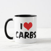 Ich liebe Kohlenhydrate Tasse (Links)