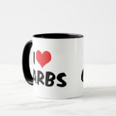 Ich liebe Kohlenhydrate Tasse (Vorderseite Links)