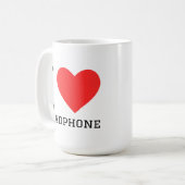 Ich liebe Kopfhörer Kaffeetasse (Vorderseite Links)