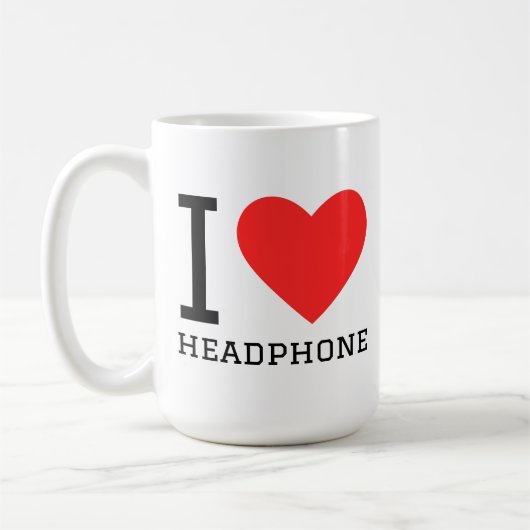 Ich liebe Kopfhörer Kaffeetasse (Links)
