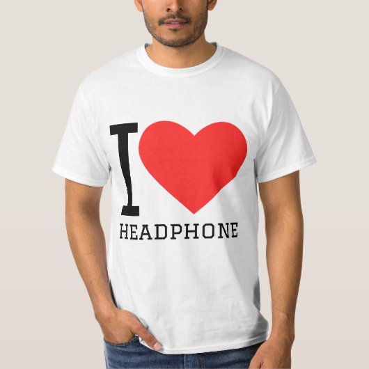 Ich liebe Kopfhörer T-Shirt (Vorderseite)