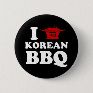 Ich liebe Korean BBQ (고기구이) Button