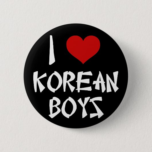 Ich Liebe koreanische Jungs Button (Vorderseite)