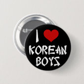 Ich Liebe koreanische Jungs Button (Vorne & Hinten)