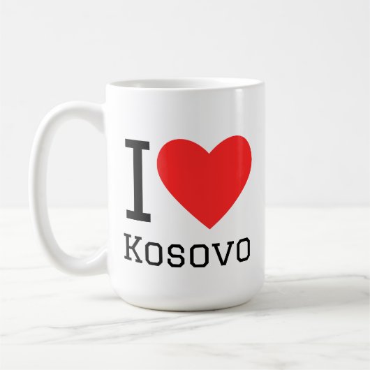 Ich liebe Kosovo Quadrat-Aufkleber Kaffeetasse (Links)