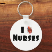 Ich Liebe Krankenschwestern Schlüsselanhänger (Vorderseite)