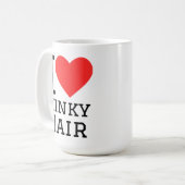 Ich liebe krauses Haar Kaffeetasse (Vorderseite Links)