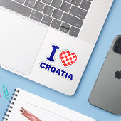 Ich liebe Kroatien Aufkleber (Laptop mit iPhone)