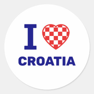 Ich liebe Kroatien Runder Aufkleber