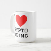 Ich liebe Krypto-Mining Kaffeetasse (Vorderseite Links)