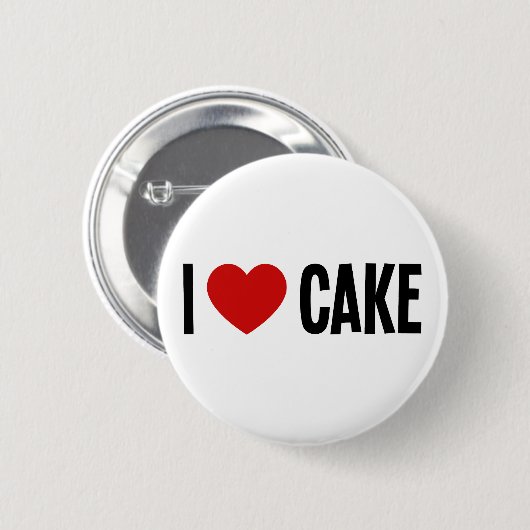 Ich liebe Kuchen • Ich Herz Kuchen Runde Schaltflä Button (Vorne & Hinten)