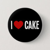 Ich liebe Kuchen • Ich Herz Kuchen Runde Schaltflä Button (Vorderseite)