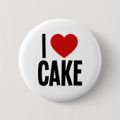 Ich liebe Kuchen • Ich Herz Kuchen Runde Schaltflä Button (Vorderseite)