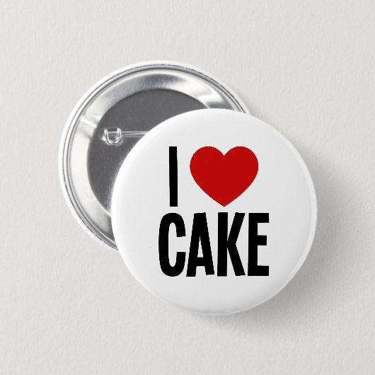 Ich liebe Kuchen • Ich Herz Kuchen Runde Schaltflä Button (Vorne & Hinten)