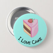 Ich Liebe Kuchen mit Yummy Cake Slice Button (Vorne & Hinten)