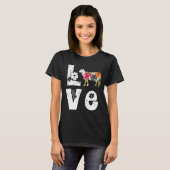 Ich liebe Kühe Blume T-Shirt (Vorne ganz)