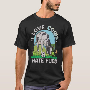 Ich liebe Kühe und hasse Fliegen Zitat für einen M T-Shirt