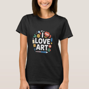 Ich liebe Kunst Enthusiast Lebendig Lustig Grafike T-Shirt