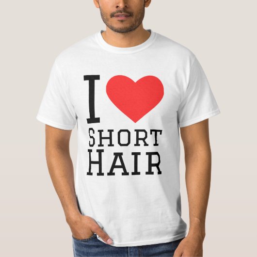 Ich liebe kurze Haare T-Shirt (Vorderseite)