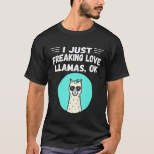 Ich liebe Lamas einfach Ok lustige Neuheit Tier T-Shirt